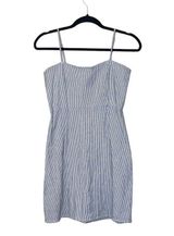 Karla Blue & White Seersucker Striped Mini Dress Photo 0
