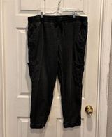 Sonoma Pull On Cotton Cargo Joggers Faded Black Womens‎ Size XL Cotton Lyocell Photo 0