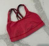 Lululemon Fuchsia Pink Energy Crossback SportsBra Womens Size 4 Running Training Photo 0