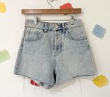 M Zara High Rise Light Wash Cut Off Jean Shorts Photo 0