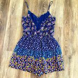 Xhilaration ditsy floral 90s cottagecore romper lace trim small Photo 0