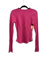 NWT! Pink FP Movement by Free People Ribbed Laura Long Sleeve Top  Photo 0