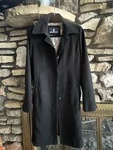 Women’s Small Black, London Fog Jacket With Belt Mid Length Photo 0