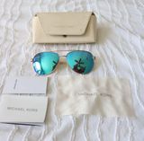 Michael Kors | RoseGold Aviator Sunglasses Blue Lenses Photo 0