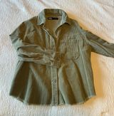 ZARA Frayed Green Corduroy Jacket Photo 0