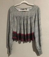 ARIZONA JEAN CO. Junior Size XXL Boho Cropped Top Multicolored Paisley Crew Neck Photo 0