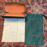 Gucci Sunglasses Eyeglasses Velvet Case Cloth & Pouch Teal Green Lux Set Replace Photo 0