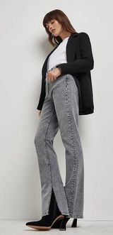 River Island Grey High Waisted Flare Jeans (US4) Photo 0