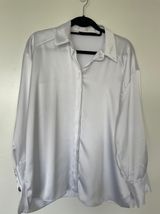 ZARA White Voluminous Satin Effect Blouse Photo 0