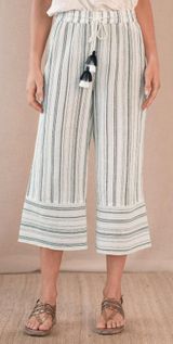 Sundance Boho Tassel Striped Cotton Pants  Photo 0