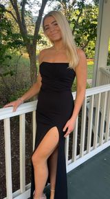 Long black strapless dress Photo 0