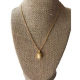 Vintage Gold Tone Chain Necklace Cream Cabochon spring clasp 18" chain NWOT Photo 0