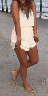 American Eagle Outfitters White Boho Romper Photo 0