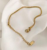 Gold 2mm rope chain dainty bracelet Photo 0