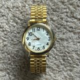 Women’s vintage gold tone quartz bracelet‎ watch one size stretches Photo 0
