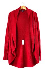 CHAPS Red Knit Open Front Cardigan L Photo 0