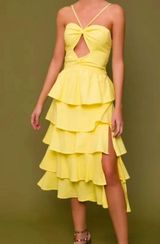 Neiman Marcus Lalibela Barbarac Tiered Midi Cutout Dress Photo 0