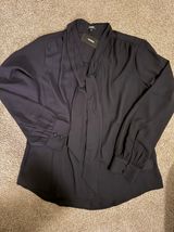 Slim Relaxed Portofino Tie Neck Blouse Photo 0