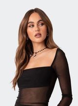 Forever 21 Mesh Long Sleeve Bodysuit Photo 0
