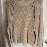 American Eagle Knit Pullover Sweater Diamond Pattern Beige Tunic Photo 0