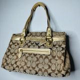 COACH Women's Brown Penelope Signature Leather Duffle Hobo Shoulder Handbag Photo 0