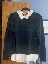 Tahari Preppy Collared Plaid Shirt Photo 0