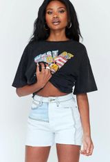 Princess Polly Dani Patchwork Denim High Waist Shorts 4 Photo 0