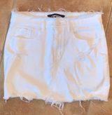EXPRESS White Denim Skirt Photo 0