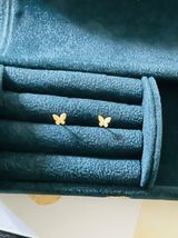 9k Butterfly Earring Stud + A Jewelry Box Gold Photo 0