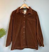 Harve Benard Brown Corduroy Button Up Shacket Top Photo 0