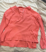 Aerie hot pink waffle knit long sleeve Photo 0