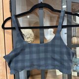 ALO plaid sports bra charcoal occasion workout top gingham print scoop back Photo 0