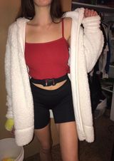 Target White Fuzzy Teddy Cardigan Coat Photo 0