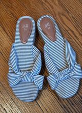 White And Blue Platform Sandals Photo 0