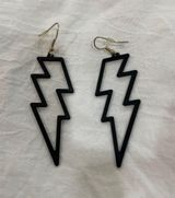 Black Lightening Bolt Earrings Photo 0