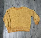 Yellow Chenille Sweater Size L Photo 0