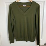 Worthington Army Green V-neck Pullover Sweater Photo 0