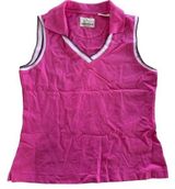 EP Pro Shirt Womens Small Pink Tour Dry V-Neck Collared Polo Top Golf Cotton Photo 0