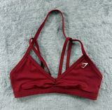 Gymshark Minimal Sports Bra Spiced Red Workout Athletic Running Triangle Cup Photo 0