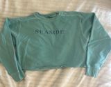 Seaside Style Cropped Crewneck Hoodie- Seafoam Photo 0