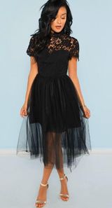 SheIn Black High Neck Dress  Photo 0