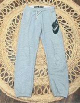 Nike Gray Drawstring Sweatpants Joggers Swoosh Logo Athletic Red Tag Size Small Photo 0