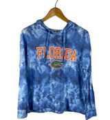 Florida‎ Gators Hairpin Tie-Dye Cropped Tri-Blend Lightweight Hoodie Size Small Photo 0