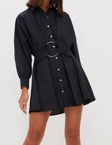 Shop Akira - black mini dress with o ring belted detail Photo 0