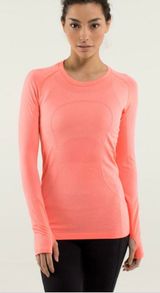 Lululemon Orange  Long Sleeve Swiftly Tech Shirt Photo 0