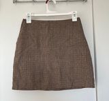 Plaid Skirt Brown Photo 0