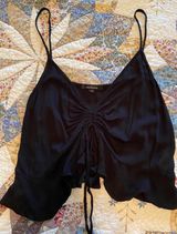 Forever 21 Black Tie Crop Top Photo 0