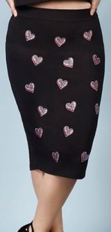 Torrid NWT Rebel Wilson For  Black Pencil Skirt Pink Heart Patches Size Plus Sz 3 Photo 0