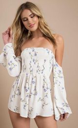 White Off The Shoulder Romper Size M Photo 0