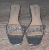 Blue by Betsey Johnson Basil Silver 'Honeymooning' Heels Block Sequined Photo 0